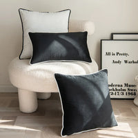 Housse de Coussin Blanc et Noir