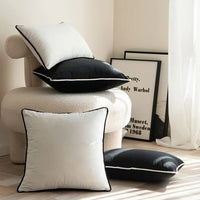 Housse de Coussin Blanc et Noir