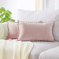 Housse de Coussin avec Pompon