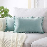 Housse de Coussin avec Pompon