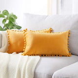 Housse de Coussin avec Pompon