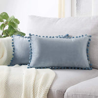 Housse de Coussin avec Pompon